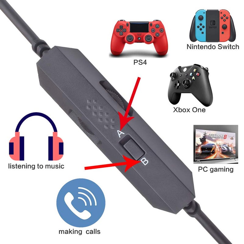 Learsoon A50 Headsets Cord Replacement Inline Mute & Mic Volume Control Audio Cable Compatible with Astro A10 A40 A30 A50 and Logitech G633 G933 Gaming Headphones, Work for Xbox One Play Station4 PS5 Switch - Image 3